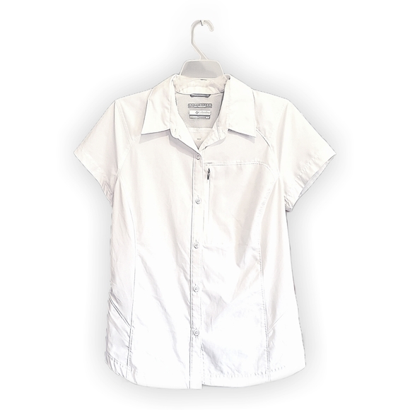 Columbia White Short-Sleeved Button-Down Dress Shirt - Picture 1 of 8